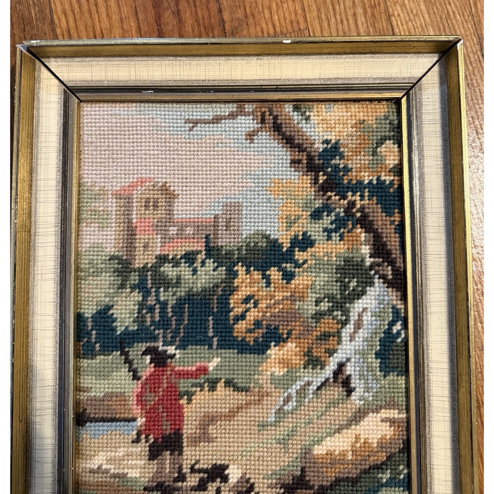 Vintage Tapestry Needlepoint‎ Hand Stitched Old Master Completed Petit Point - Picture 2 of 11